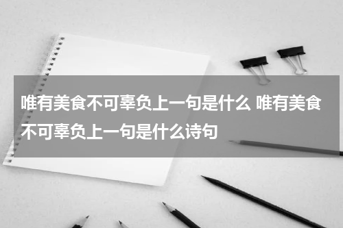 唯有美食不可辜负上一句是什么 唯有美食不可辜负上一句是什么诗句
